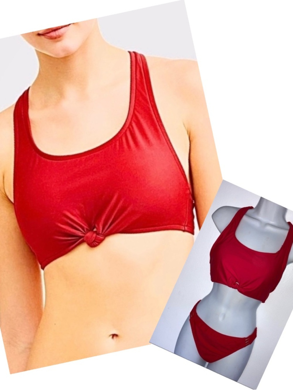No Boundaries 2pc Red Top Bikini Bottom L 11 13 *